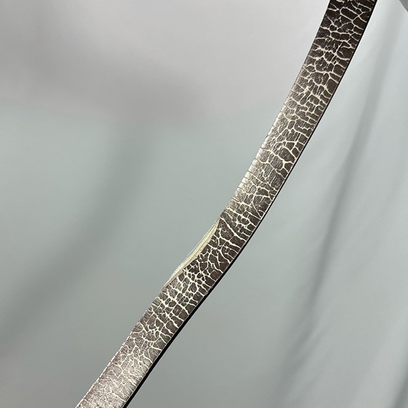 Michael Michael Kors black skinny belt with silver logo buckle size M - Picture 6 of 6